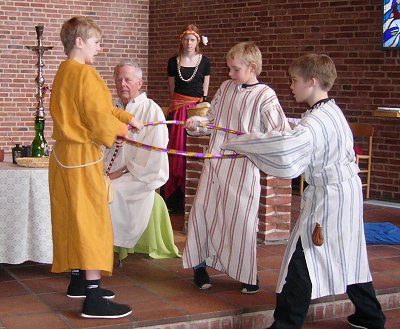 Drengene sl�s om ringen